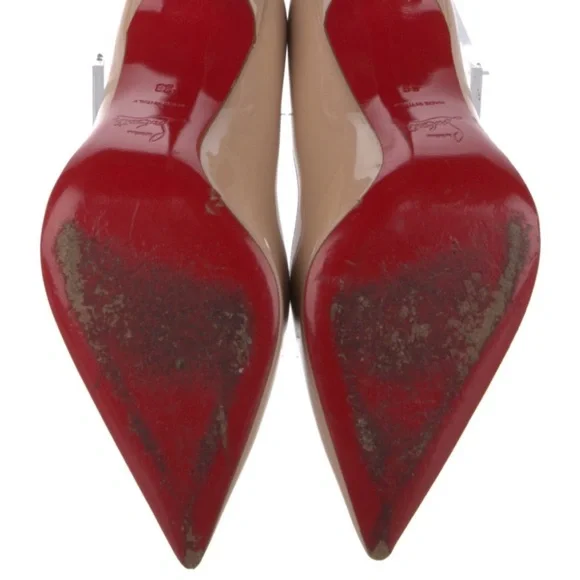 Christian Louboutin Nude Patent Leather Pump Heels - Picture 6 of 15